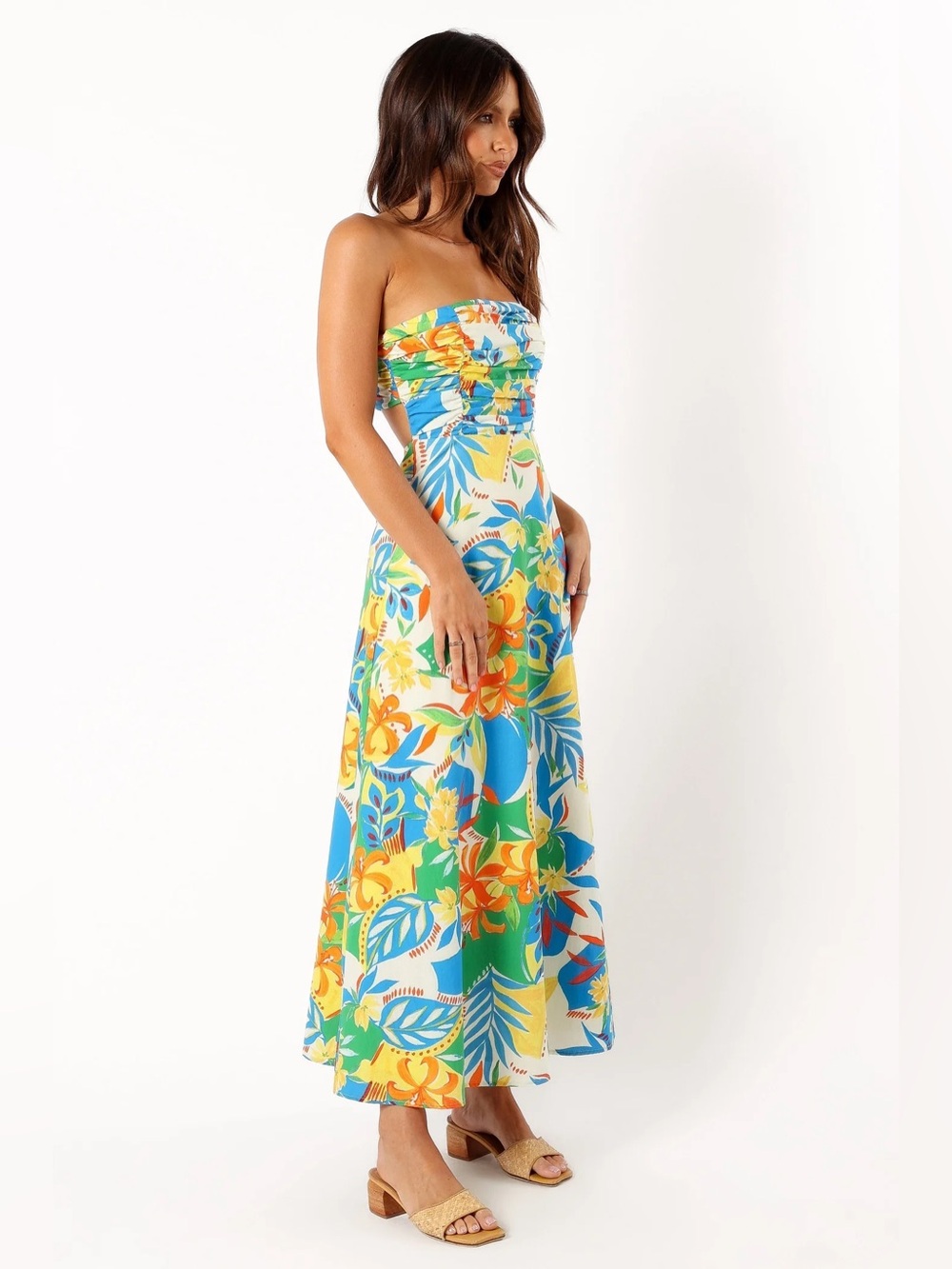 Petal & Pup Floral Strapless Midi Dress in Malta Print - Picture 6 of 13